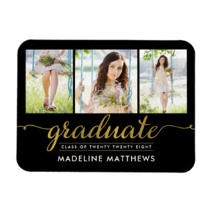 Elegante Schrift Graduierungsankündigung Magnet