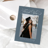 Elegante Schrift Graduierungsfoto Schieferblau
