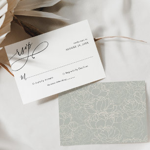 Elegante Schrift Hochzeit Einfache Rsvp Karte