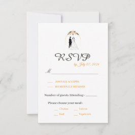 Elegante Schrift Hochzeit RSVP-Karte RSVP Karte