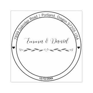 Elegante Schrift Hochzeits-Rücksende-Adresse-Stemp Gummistempel