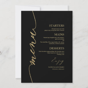 Elegante Schrift Hochzeitsmenükarte für Teller Einladung