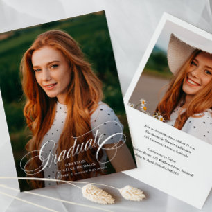 Elegante Schrift Kalligrafie Foto Abschluss Einladung