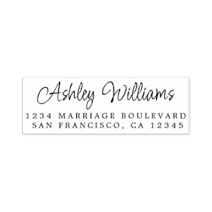 Elegante Schrift Kalligrafie Name Adresse Permastempel