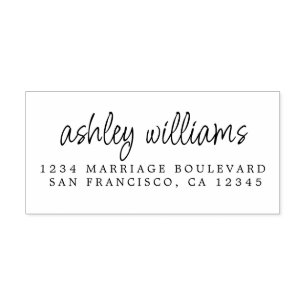 Elegante Schrift Kalligrafie Name Adresse Permastempel