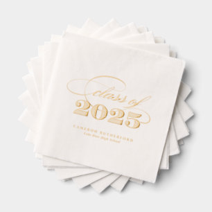 Elegante Schrift Klasse 2025 Abschluss Servietten Mit Folie