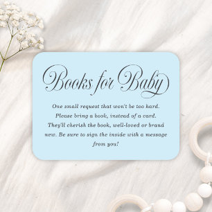 Elegante Schrift Lt. Blaue Babyparty-Bücher Für Ba Begleitkarte
