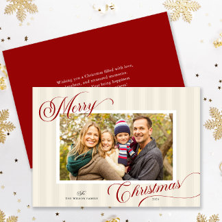 Elegante Schrift Moderne Streifen Foto Weihnachten