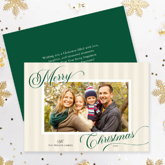 Elegante Schrift Moderne Streifen Foto Weihnachten
