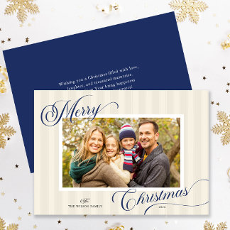 Elegante Schrift Moderne Streifen Foto Weihnachten