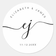 Elegante Schrift Monogramm Minimalistische Hochzei