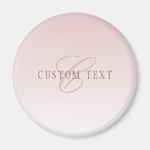Elegante Schrift & Monogramm   Rose Ombre Magnet
