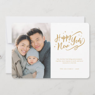 Elegante Schrift Neujahrsfoto Feiertagskarte