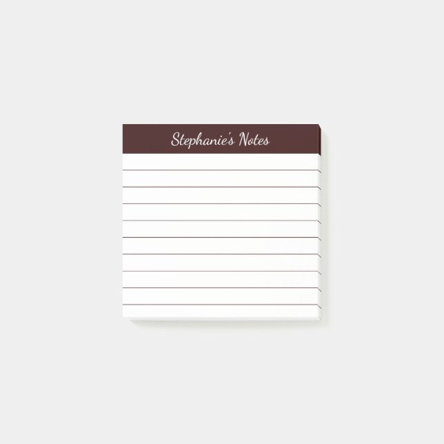 Elegante Schrift Notizen braun liniert (Vorderseite)