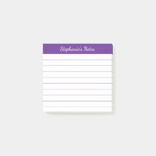 Elegante Schrift Notizen Lila Liniiert