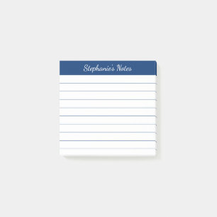 Elegante Schrift Notizen Navy Blau Lined