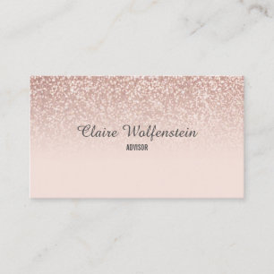 Elegante Schrift Rose Gold Glitter Visitenkarte