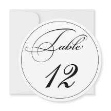 Elegante Schrift Rund-Tischnummernkarten