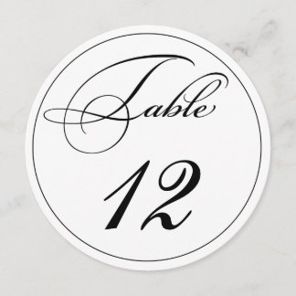 Elegante Schrift Rund-Tischnummernkarten Einladung
