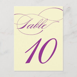 Elegante Schrift Tischnummer Postkarte