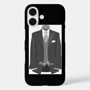 Elegante Schrift-Tuxedo-Anzug Trauzeuge iPhone 16 Hülle