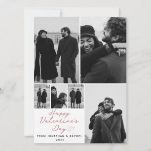 Elegante Schrift-Typografie Schwarz-Weiß Valentins Feiertagskarte
