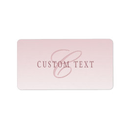 Elegante Schrift und Monogramm | Rose Ombre Adressaufkleber