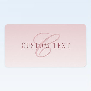 Elegante Schrift und Monogramm Rose Ombre Adressaufkleber