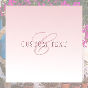 Elegante Schrift und Monogramm Rose Ombre Fensteraufkleber