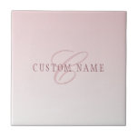 Elegante Schrift und Monogramm | Rose Ombre Fliese<br><div class="desc">Elegantes Monogramm Design mit Ihrem Namen oder jedem anderen Text,  den Sie wählen!</div>