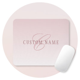 Elegante Schrift und Monogramm | Rose Ombre Mousepad