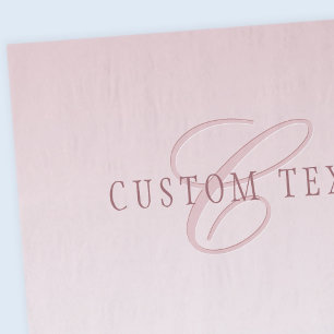 Elegante Schrift und Monogramm   Rose Ombre Seidenpapier