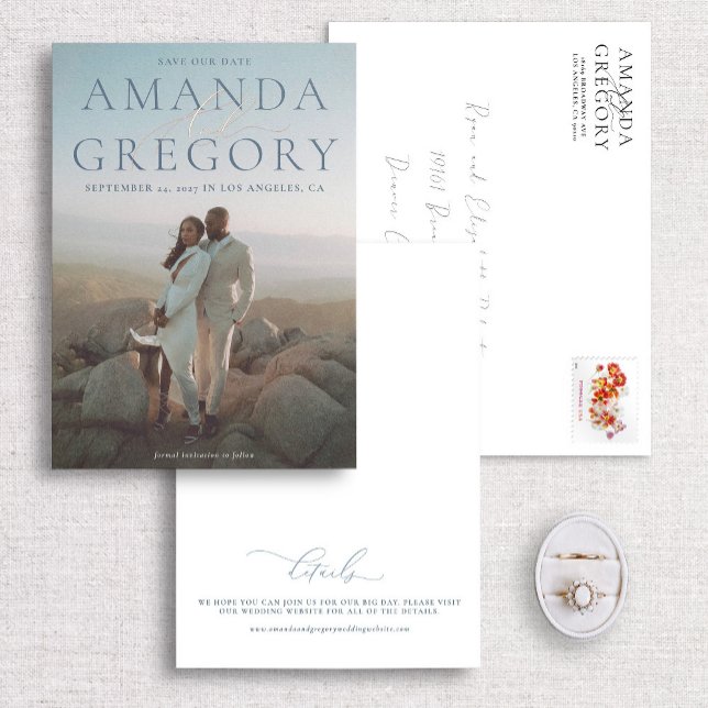 Elegante Schrift und seriöse, moderne Folie Save t Folieneinladung (Von Creator hochgeladen)