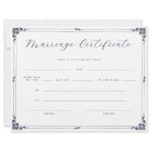 Elegante Schrift Vintage-Rahmen Hochzeitsurkunde