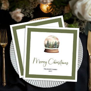 Elegante Schrift Weihnachtsball Personalisierte Se Serviette