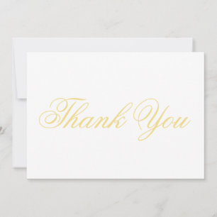 Elegante Schriftart hellgold weiß Dankeschön-Karte
