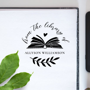 Elegante Schriftart Individuelle Botanische Biblio Gummistempel