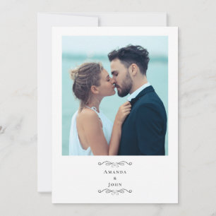 Elegante Schriftart Individuelles Foto Hochzeit Kl Einladung