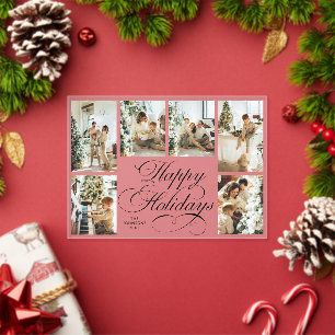 Elegante Schriftfamilien-Fotocollage-Weihnachtskar Acryleinladungen