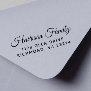 Elegante Schriftfamilienname Rücksendeadresse Selb Permastempel