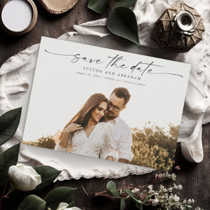 Elegante Schriftfoto-Hochzeit Save The Date