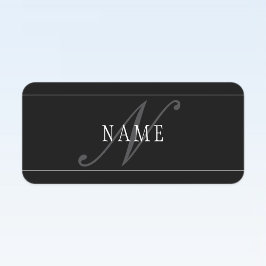 Elegante Schriftmonogramm editierbar Schwarz Grau Etiketten