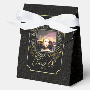 Elegante Schriftrolle + Goldene Punkte Gratulation Geschenkschachtel