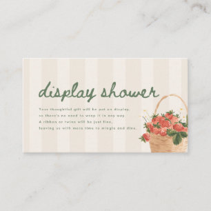 Elegante Schriftzug Display Shower Gestreifte Baby Begleitkarte