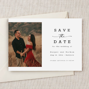 Elegante Schriftzug Foto QR-Code Hochzeit Save The Date