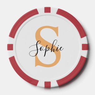 Elegante Schriftzug individuell anpassbares Gesche Pokerchips