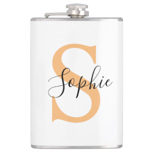 Elegante Schriftzug Personalisiertes Geschenk mit Flachmann