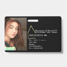 Elegante Schule Ausweis Schwarze Imitate Gold