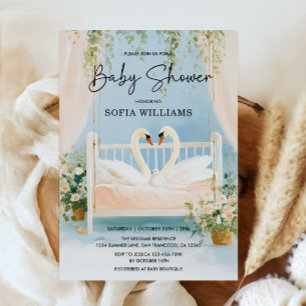 Elegante Schwan-Baby-Shower-Einladung Einladung