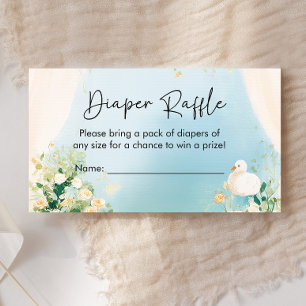Elegante Schwan-Baby-Shower-Windel-Raffel Begleitkarte